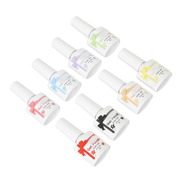 Hemma nagelsalong gellack professionell 8 färger DIY Soak Off UV LED nagelgel för kvinnor flickor
