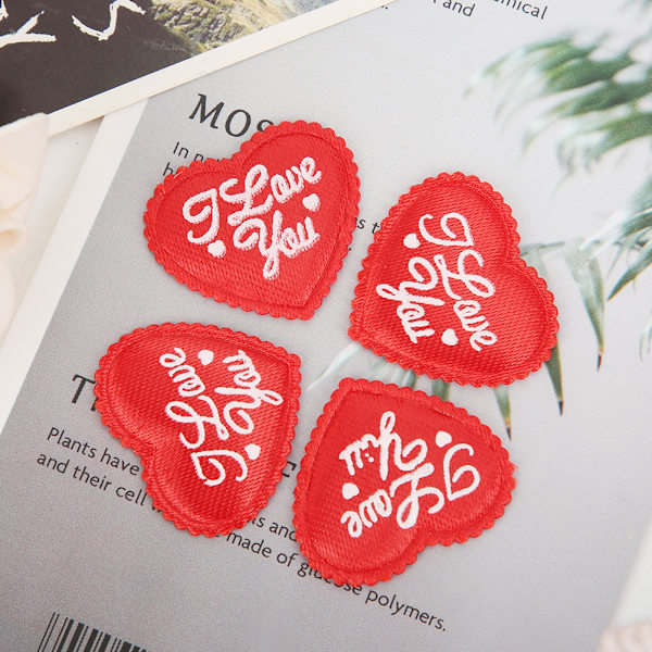 100 stk/pose polyester svamp hjerteform dekor Valentinsdag bryllupsfest dekorasjon ornament rød