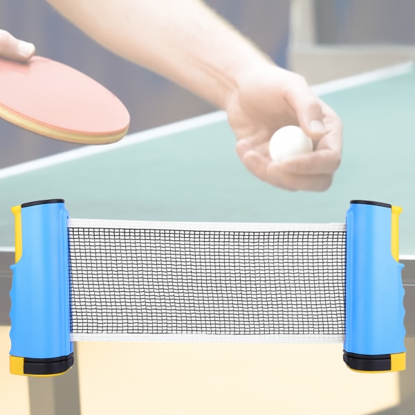 Udendørs bærbar bordtennis Holdbar udtrækkelig sammenfoldelig bordtennis netsport (grå og blå)