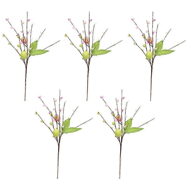Påskdekorationer Konstgjorda Bärstjälkar Påskägg Bär Färgade Påsksprayer Dekorativa Grenar Påskblommor för Påskarrangemang Mittpunkt