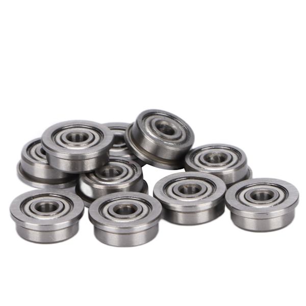 10 stk. flanget kuglelejer grå holdbare miniature metal dobbelt afskærmede kromstål lejer til 3D-printer