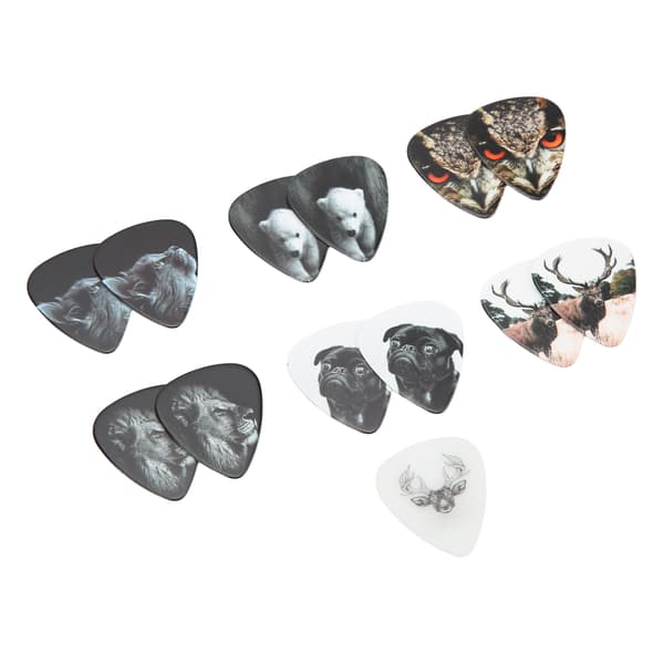 13 stk. Guitar Picks Medium Celluloid Guitar Picks med æske Instrument Tilbehør Dyr