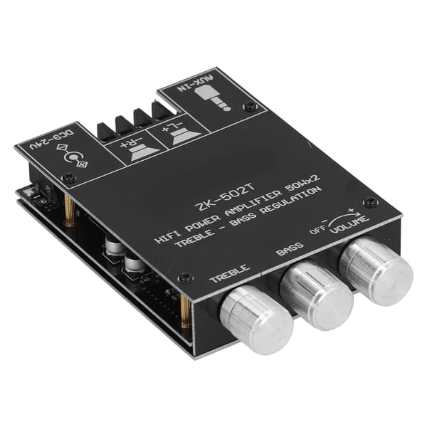 Effektförstärkarkortsmodul Bluetooth Stereo Dubbelkanal AMP med diskantbaskontroll ZK‑502T