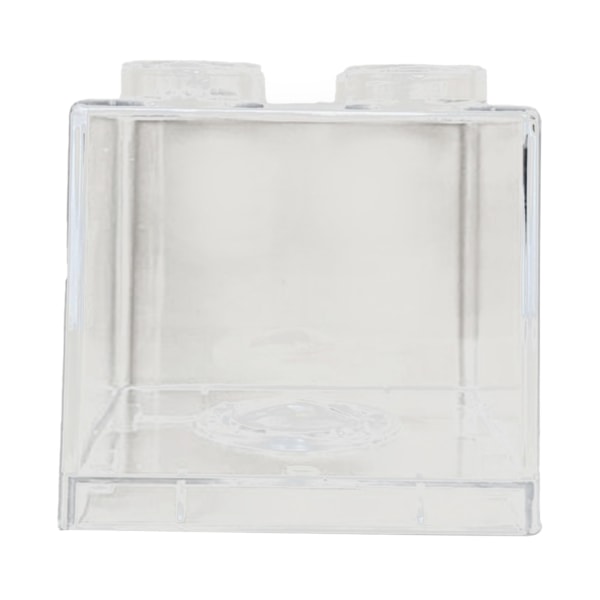 Clear Money Saving Bank Building Block Design Rectangular Transparent Coin Saving Box for Kids Boys Girls White 8.9x8.9x9.2cm / 3.5x3.5x3.6in