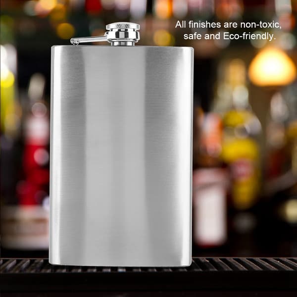 Lommeflaske i rustfritt stål for whisky, brennevin, vin, alkohol (10 oz)