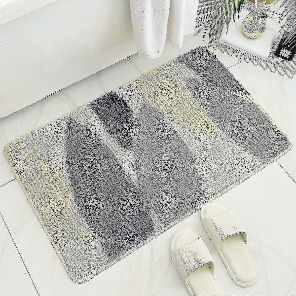 Skridsikker bademåtte 40x60 cm Skovblad badeværelsesmåtte superblød og vandabsorberende maskinvaskbar mikrofiber badeværelsestæppe til badeværelse brusebad B