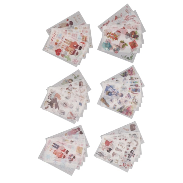 36 arks utklippsbok-papirklistremerker Semi-transparente, fleksible gjenbrukbare Japan-papirklistremerker for bærbar dagbok