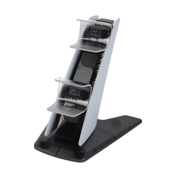 Til PS5 Controller Ladestation Trådløs Controller Ladestation med Dobbelte Porte med Omgivelseslys Hvid