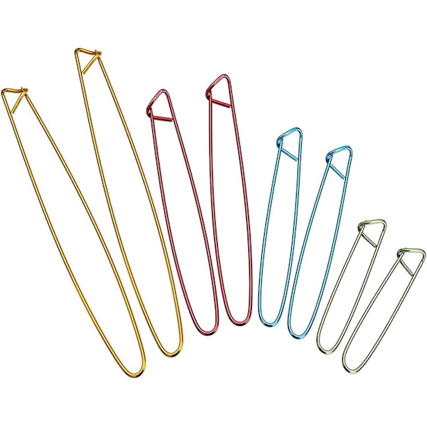 Aluminiumstygnstoppar - Set med 8 stickor - Viktiga virkningsverktyg - 4 storlekar - Slumpmässig färg