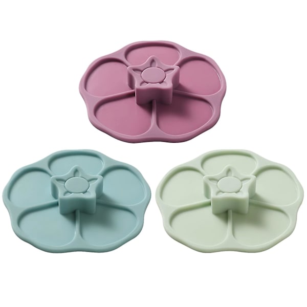 Sett med 3 fargerike silikonkopplokk i blomsterform - Fleksible lokk for krus, kopper og tekanner, kaffe og te