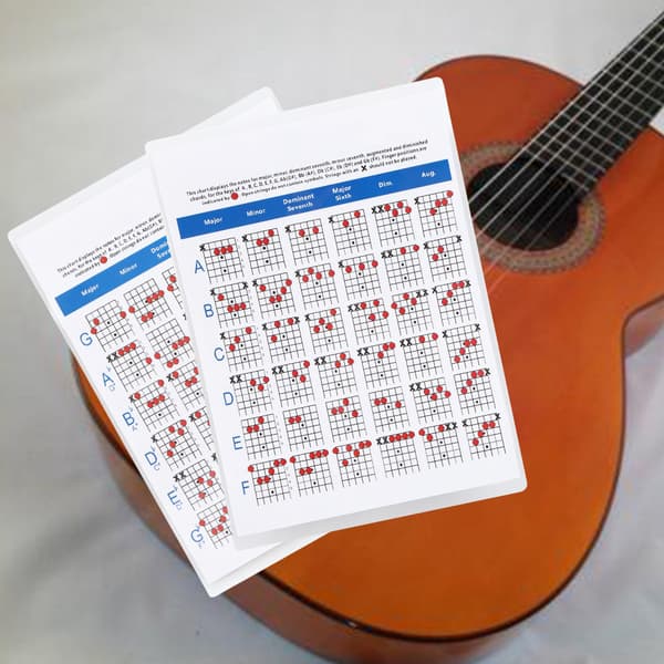 6-strängad gitarrackordaffisch Färgglatt konstpapper Tillbehör till musikinstrument S