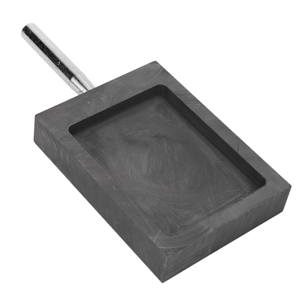 Grafittstøpeform Metallbarrestøpeform Digel med Håndtak for Smelting Raffinering Gull Sølv Kobber 4,13 X 3,15 X 0,39in