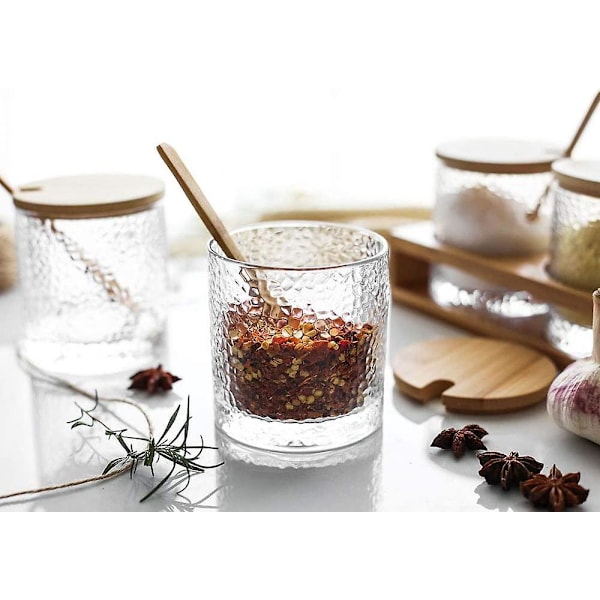 Kryddburksset - Glasburkar för Salt, Socker och Peppar i Köket