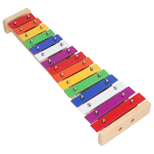 15 toner xylofon färgglad pedagogisk glockenspiel xylofoninstrument med 2 klubbor för barn