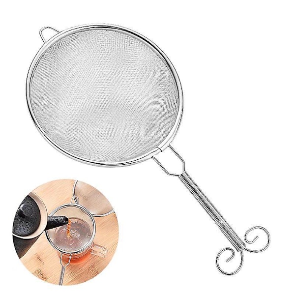 Rustfrit Stål Te-si  med Ske - 10cm