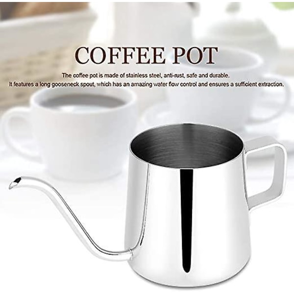 Droppkanna Tekanna för Kaffeservering, 250ml Rostfri Stål Kaffekanna Svanhals Pip Droppkanna för Hemmabar Droppkaffe