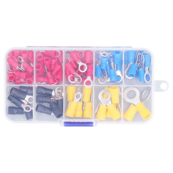 102PCS Isolerad Ringterminal 10 Olika Specifikationer Flamskyddade Kabelanslutningar Sortimentssats