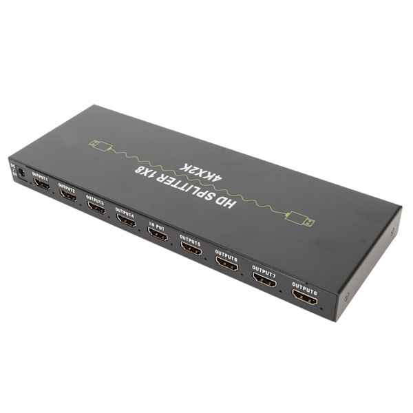 4K HD Multimedia Interface Splitter 1x8 1 inn 8 ut HD Multimedia Interface Splitter Splicer Extender 100‑240V US Plug