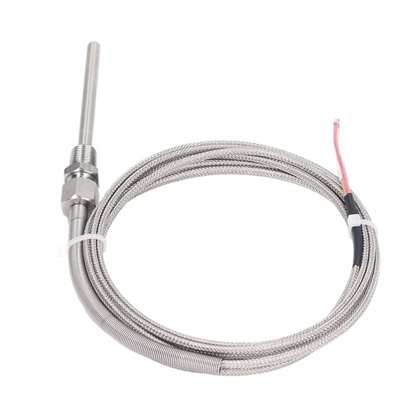 K-typ termoelement 1/8 tum NPT 2M linje justerbar fjäderlängd exponerad isolering temperatursensor