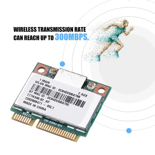 Dual Band 2.4G/5Ghz AR5B22 Nätverk 300Mbps Bluetooth 4.0 WIFI Mini PCI-E Trådlöst Kort