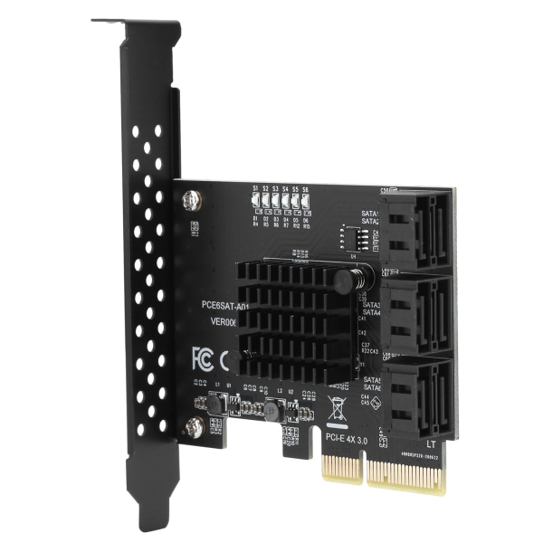 Utvidelseskort PCIE til 6Port SATA3.0 harddisk 6G PCIE3.0 GEN3 4X Interface Hub Adapter