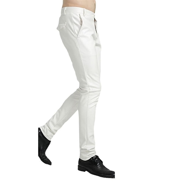 Miesten Slim Fit Casual Nahkahousut EU 31 Valkoinen