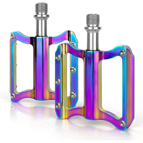 Cykelpedal, 9/16 tums MTB-cykelpedaler, förseglade lager i aluminiumlegering, med halkfria spikfärgade cykelpedaler, för BMX MTB landsvägscykling