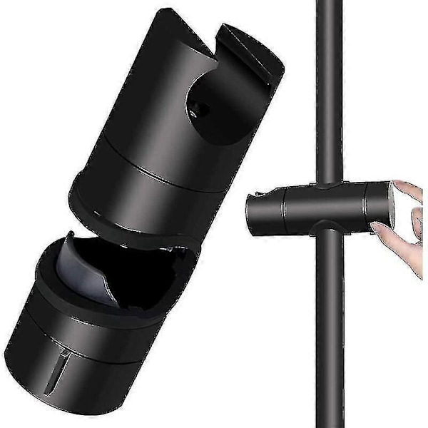 Duschhållare, universal svart duschhuvudhållare för 18-25mm duschstång, solid ABS, förtjockad och uppgraderad version, matt svart