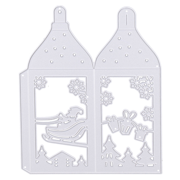 Karbonstål juleformer Innovative metallstempel for DIY preging kort gaveeske Julenissen