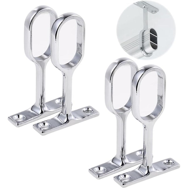 Garderobestangbeslag, Garderobestangbeslag, Ovalt Garderobestangbeslag, Flange Stangbeslag, Garderobestangbeslag, Zinklegering, Skinneendebeslag, 16m