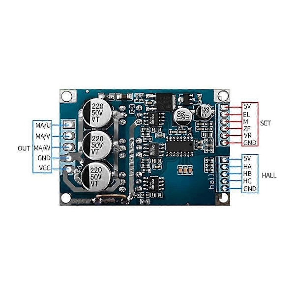 Driver Module DC 12V-36V 500W Harjaton Moottoriohjainkortti Hall-moottorin tasapainotusauton ohjain