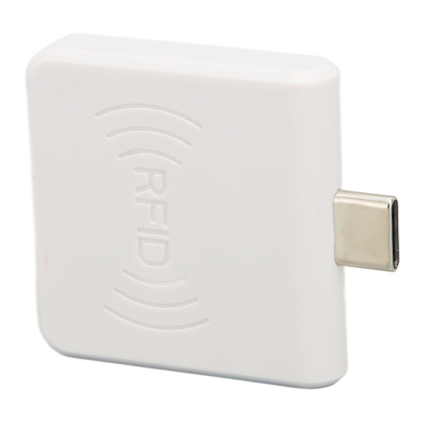 RFID ID Mobiltelefon Kortläsare Typ C Gränssnitt 125Khz Bärbar Smart Card Reader Vit