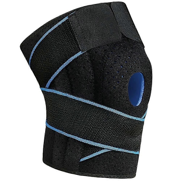 Sports Knæbandage, Knæbandage med Laterale Stabilisatorer og Gummipuder, Justerbar Patella- og Ligamentknæbandage, Sports Patella-Knæbandage til Knæ
