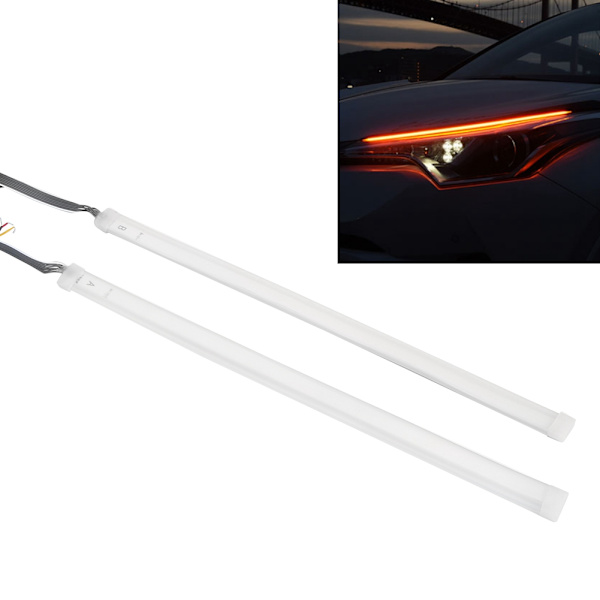 1 par bil 12V forlygte kørelys sidelys glød switchback LED-strip