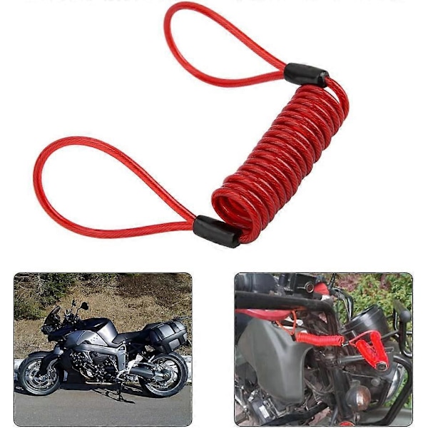 Sikkerhedsstålkabel med løkker, PVC tyverisikring dobbelt løkket fleksibelt kabellås til motorcykel cykelbeskyttelse på styr