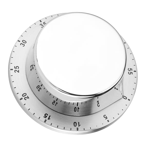 Manuell Mekanisk Kökstimer med Magnetisk Bas Nedräkning Matlagning Bakning Tidsverktyg Silver