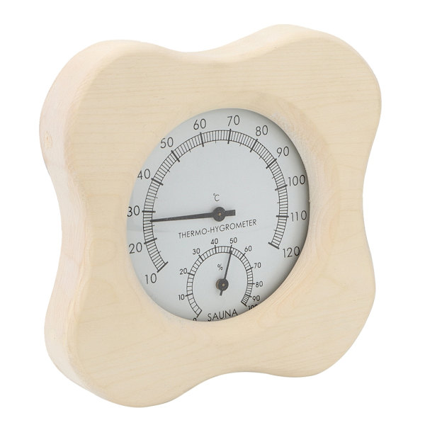 Basturum 2 i 1 Trä Termo Hygrometer Termometer Hygrometer Ångbastu Tillbehör