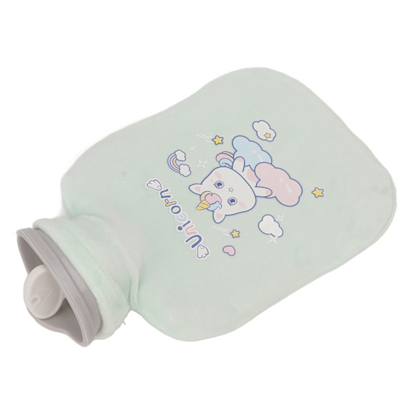 500 ml kuumavesipullopussi paksuuntuva kipua vähentävä kuuma kylmäpakkaus kannettava kuumavesisängynlämmitin pehmeällä cover vihreä