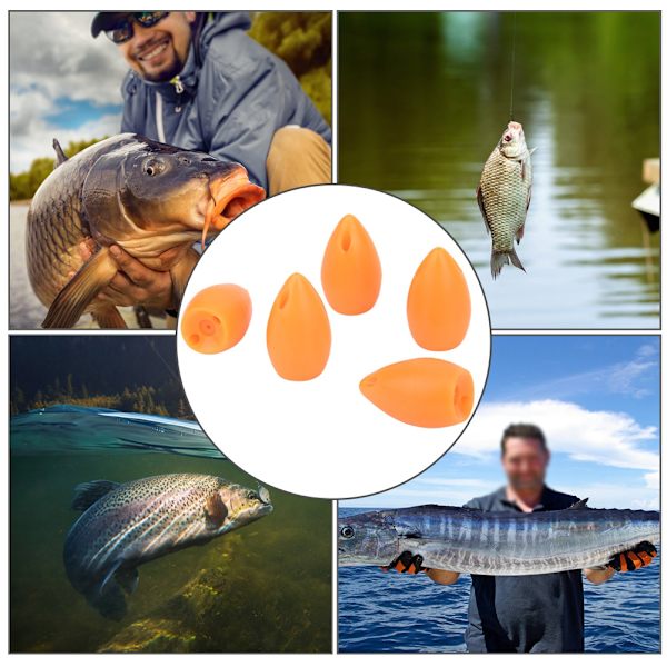 50 st orange flytande vatten långskott assistans enhet fluga krok kastare fiskeutrustning orange