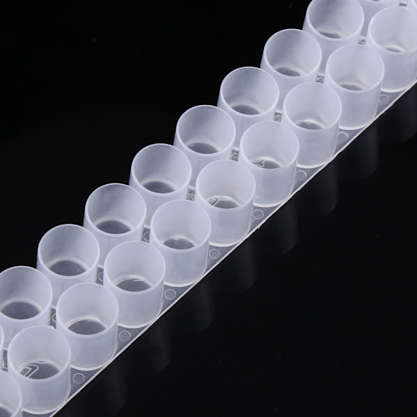 6 stk Plastic Queen Bee Double Cell Bar Strip Set Base til biavl med 63 Queen Cell Cups
