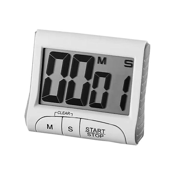 2 Pak Køkken Timere - Høj Alarm, Stopur, Magnetisk, Nedtælling, Stor LCD Skærm - Sort