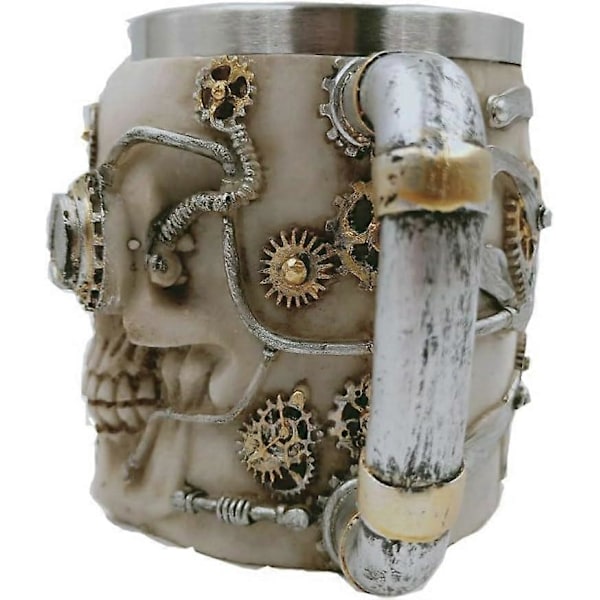 Kranie Ølkrus, Kranie Viking Drikkekrus, Skjelett Resin Ølseidel Tankard, Kaffe Tekopp, Halloween Bar Drikkevare Gave (C)