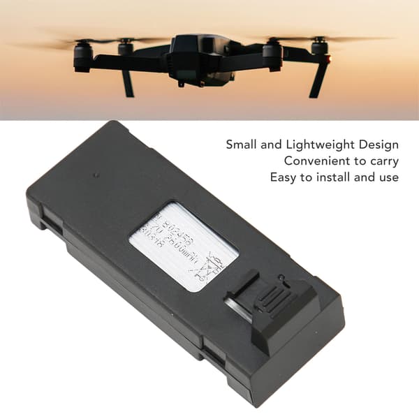 3.7V 2600mAh RC Drönarbatteri Stabilt UAV Ersättningsbatteri för E88 E88PRO E88MAX E525 E99 E99PRO P1 P5PRO K3 S1 P8