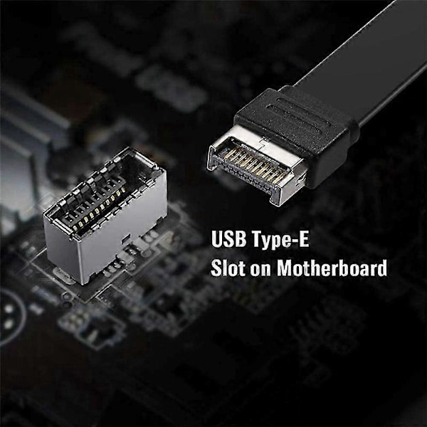 50 cm USB 3.1 Frontpanel Typ E till Typ C Förlängningskabel, Gen 2 (10 Gbit/s) Intern Adapterkabel