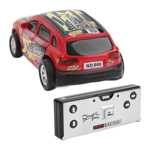 Mini RC Vehicle Racing 4 Way Drift Car 1:64 CAN kokoinen kaukosäädinlelu sisäkäyttöön ulkokäyttöön 3+ lasten punainen