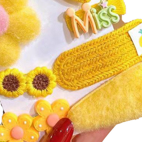 Pehmoinen hiusneulasetti Syksy Talvi Muoti Retro Söpö Sarjakuva Kuvio Hiustenklipsusetti Hiustarvikkeet Lahja Keltainen Apina