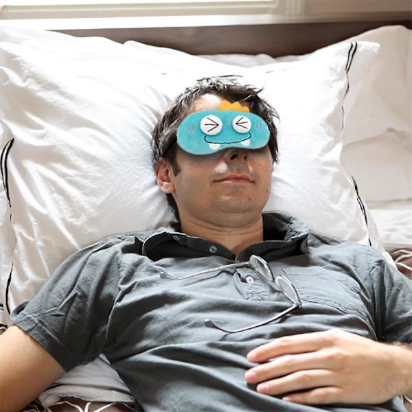 Söt djurplysch tecknad ögonmask, mjuk fluffig sovmask för barn, vuxna - 2-pack
