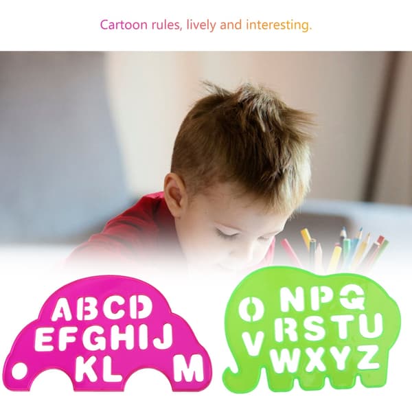 4 st Bokstäver Siffror Geometrisk Konst Ritmall Pedagogisk Leksak för Barn