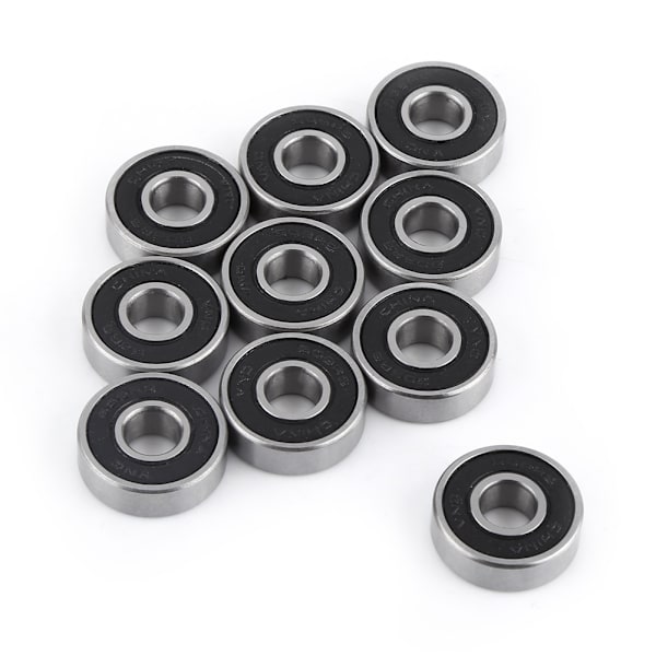 10 STK 608-2RS kugleleje Dobbeltsidet sort gummiforseglet dyb rille