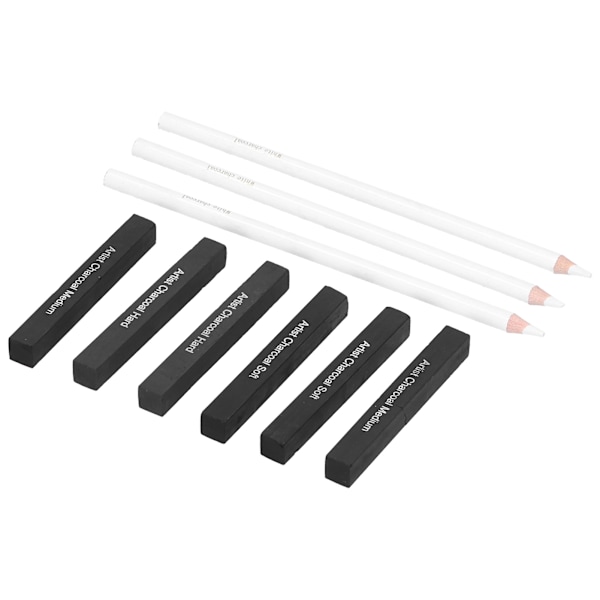 Hvit kullblyanter Karbontegning for Art Student Sketch Painting Accessories